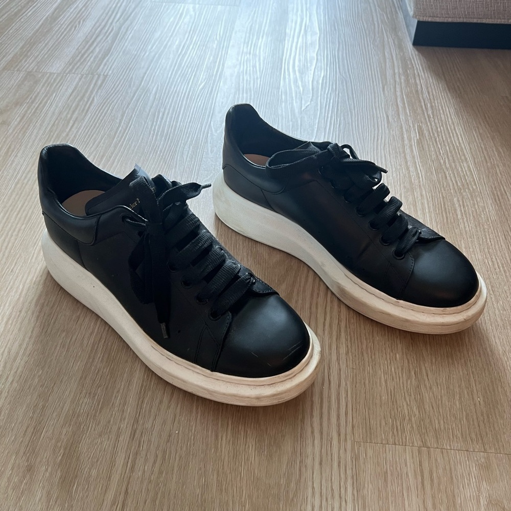 Alexander McQueen Black and White Sneakers with Oversized Sole